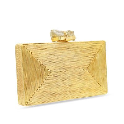 Lines Gold Clutch - Reversible clutch bag for women