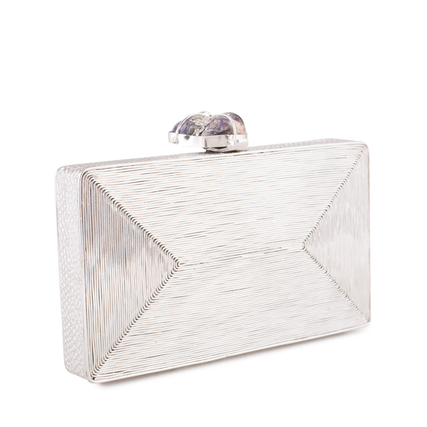 Lines Silver Clutch - Reversible clutch bag for women