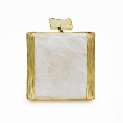 Mini Stone Drop Gold Clutch - Women's bridal and bridesmaids clutch bag