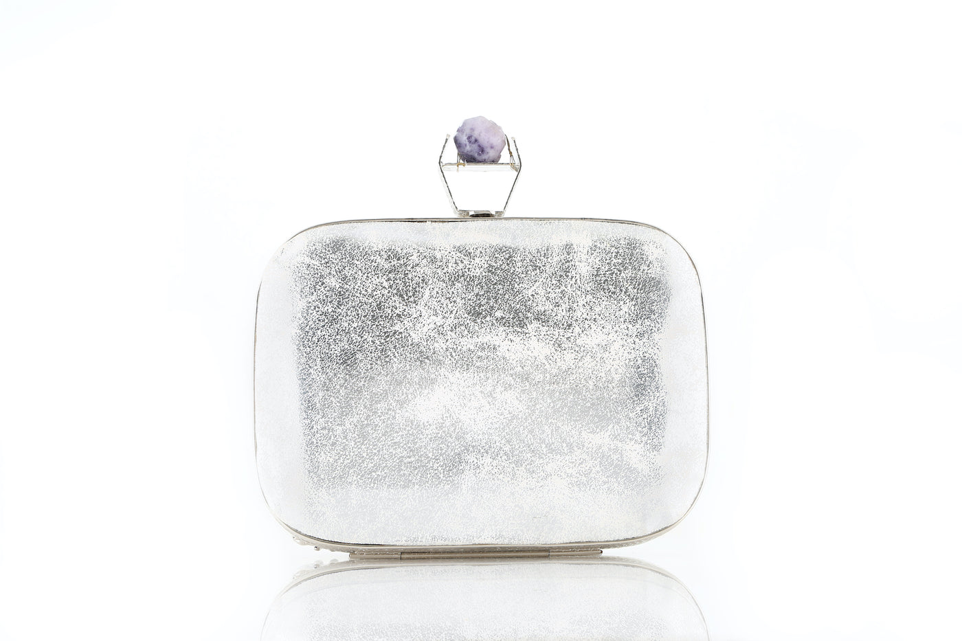 Veil Silver Clutch - Women's clutch bag